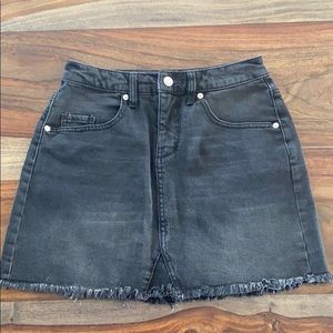 Black jean mini skirt